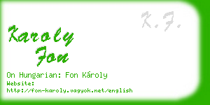 karoly fon business card